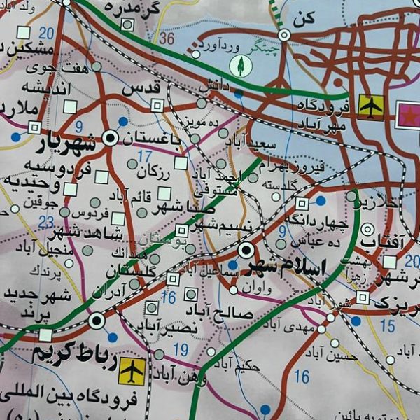 نقشه استان تهران- موسسه جغرافیایی و کارتوگرافی سحاب